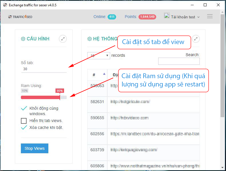 Hướng dẫn cài đặt và cấu hình Traffic4seo App